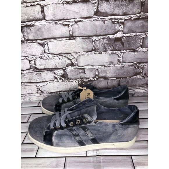 Bed Stu Workshop Blue Gray Denim Distressed Lace Casual Sneakers Men 13M US/46EU - Picture 14 of 16
